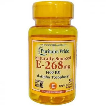 Антиоксаданти - Вітамін Е - Puritan's Pride Vitamin E  - 268 mg (400 IU)  / 50 softgels