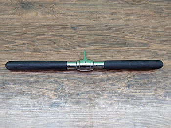 Ручка для тяги на трицепс, біцепс пряма з обертовим підвісом з PU-накладкою Record (l-40 см)