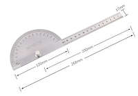 Угломер-транспортир с нониусом d 120 мм , линейка 200 мм