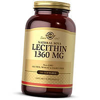 Лецитин Solgar Lecithin 1360 mg natural soya 100 растительных капсул