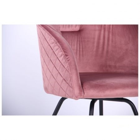 Стул обеденный поворотный Sacramento каркас черный ткань велюр розовый антик (AMF-ТМ) - фото 7 - id-p1463348086