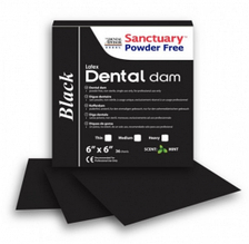 Коффердам 152 х 152 мм - 36 шт, Dental Dam латексний, Чорний з ароматом м'яти