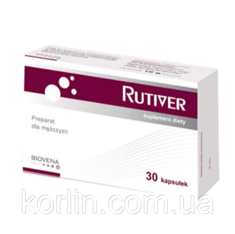 Rutiver Рутивер Вітаміни Для чоловіків 30 кап Biovean Health Польща Доставка з ЄС, фото 1