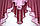 Кухонний (150х150см.) комплект на карниз 1,5м. Колір бордовий з рожевим. Код 022к 50-553, фото 4