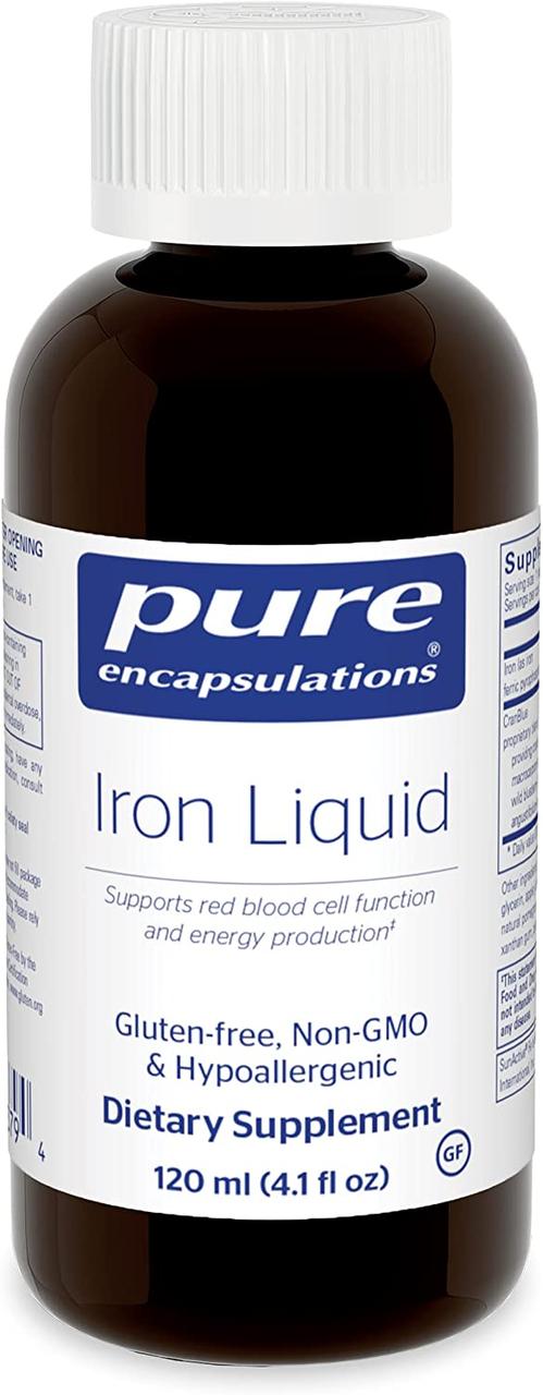 Pure Encapsulations Iron liquid / Рідке залізо для підтримки функцій гемоглобіну120 мл