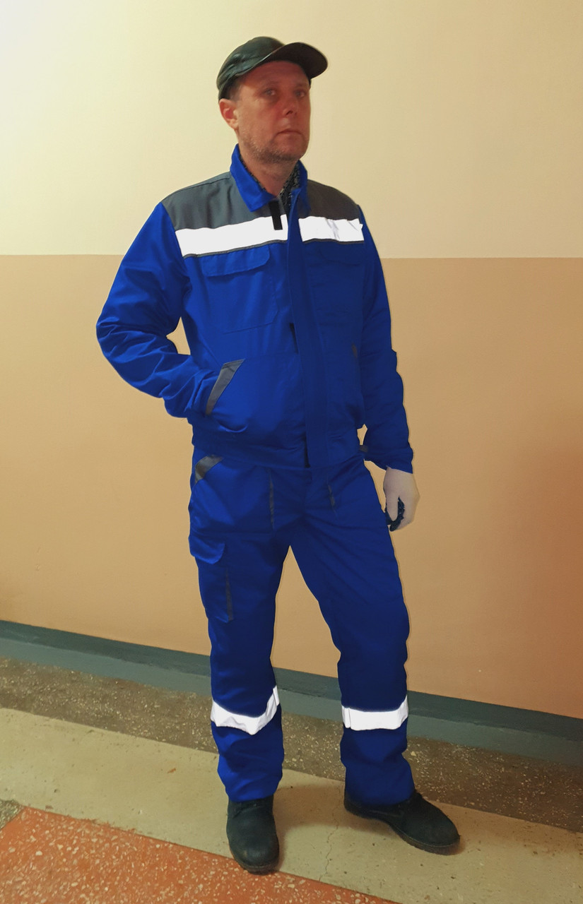 Костюм робочий куртка та штани GRAND тканина Саржа 65пе35хб пл.235 грам синій