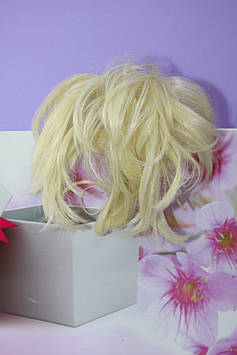 Волосся хвіст на крабі короткий штучний натуральний блонд