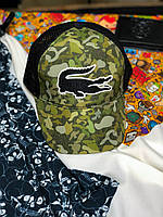 Стильная мужская черно-зеленая кепка Lacoste | Молодежная летняя бейсболка | Модный мужской головной убор