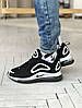 Чоловіча кроссівки Nike Air Max 720 Black White Найк Аір Макс чорно-білі модні весна осінь, фото 7