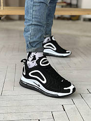 Чоловіча кроссівки Nike Air Max 720 Black White Найк Аір Макс чорно-білі модні весна осінь