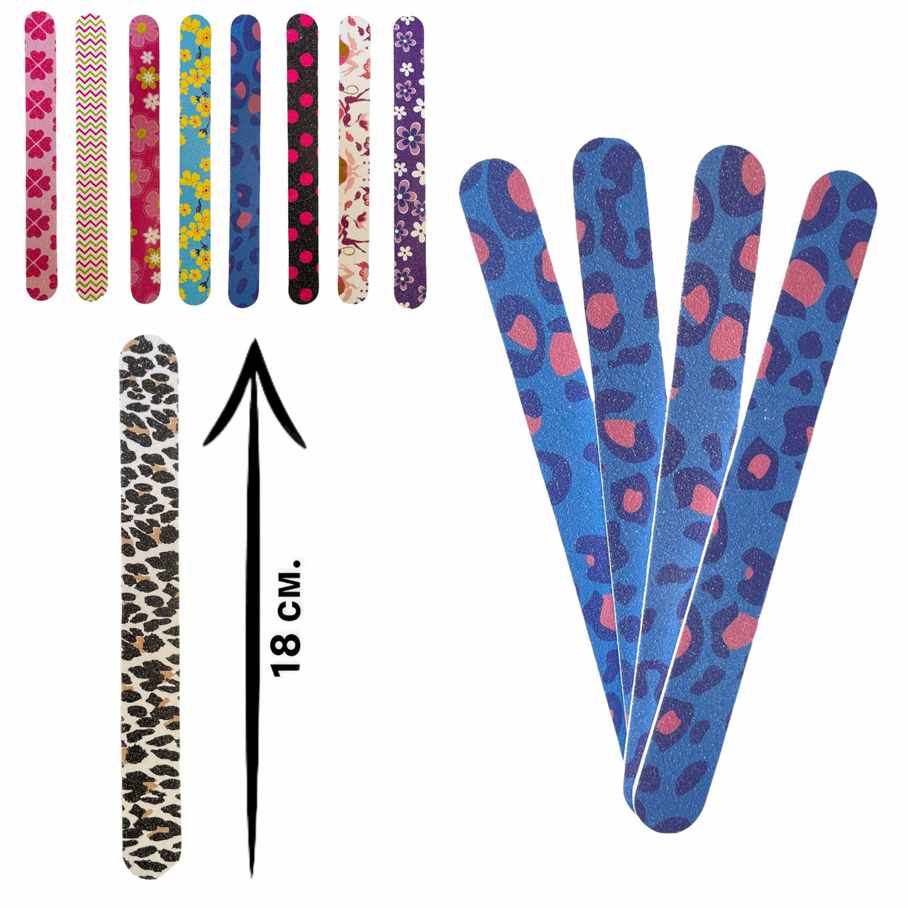 Одноразова пилка з кольоровим принтом для манікюру і педикюру, 80/80 грит.