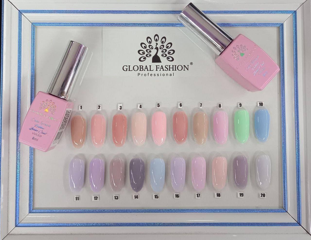 Каучукова кольорова база під френч Global Fashion French 8 ml. кольори в асортименті