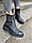 Стильные ботинки, Натуральная матовая кожа+Рептилия.Байка или мех на выбор.Код к8215-01 черные, фото 4