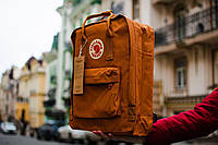 Рюкзак Fjallraven Kanken Classic 16L \ Канкен Классик 16л Оранжевый Top replic, с прорезиненной подкладкой