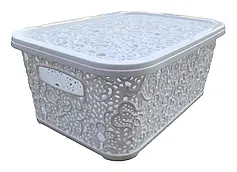 Кошик з кришкою візеринковий №2 білий (250x345x160 мм) (Elif Plastic)