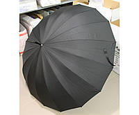 Большой зонт трость 16 спиц полуавтомат Max Comfort Купол 125 см Черный в чехле