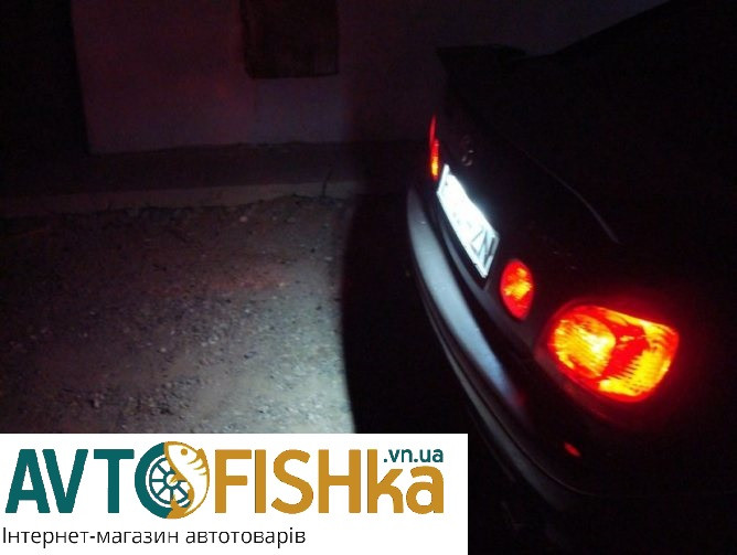 Рамка під номер з підсвіткою чорна LED (діодна)