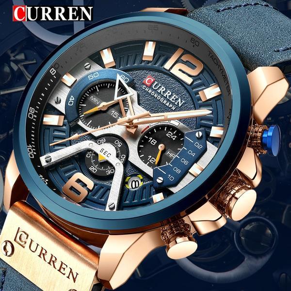Годинник чоловічий Curren Blue-Gold Годинник наручний, Чоловічий годинник, Чоловічий наручний годинник, фото 1