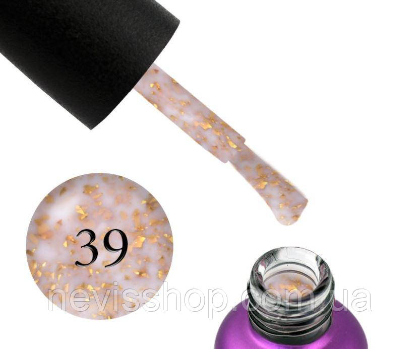 База кольорова Edlen Professional Base Potal 39, молочний з золотими пластівцями потали, 9 мл