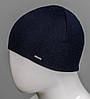 Чоловіча в'язана шапка без підкладки, шерсть (201209), Т. Синій, фото 2