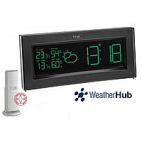 Безпровідна метеостанція для будинку TFA Coloris WeatherHub Black (200*35*89 мм)