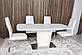 Розкладний стіл Nicolas Chicago 140-185х90см білий матовий МДФ зі скляним покриттям на одній ніжці, фото 5
