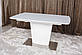 Розкладний стіл Nicolas Chicago 140-185х90см білий матовий МДФ зі скляним покриттям на одній ніжці, фото 3