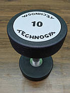 Гантель суцільна професійна TECHNOGYM (1 шт.) 10 кг (поліуретанове покриття, вага 10 кг), фото 6