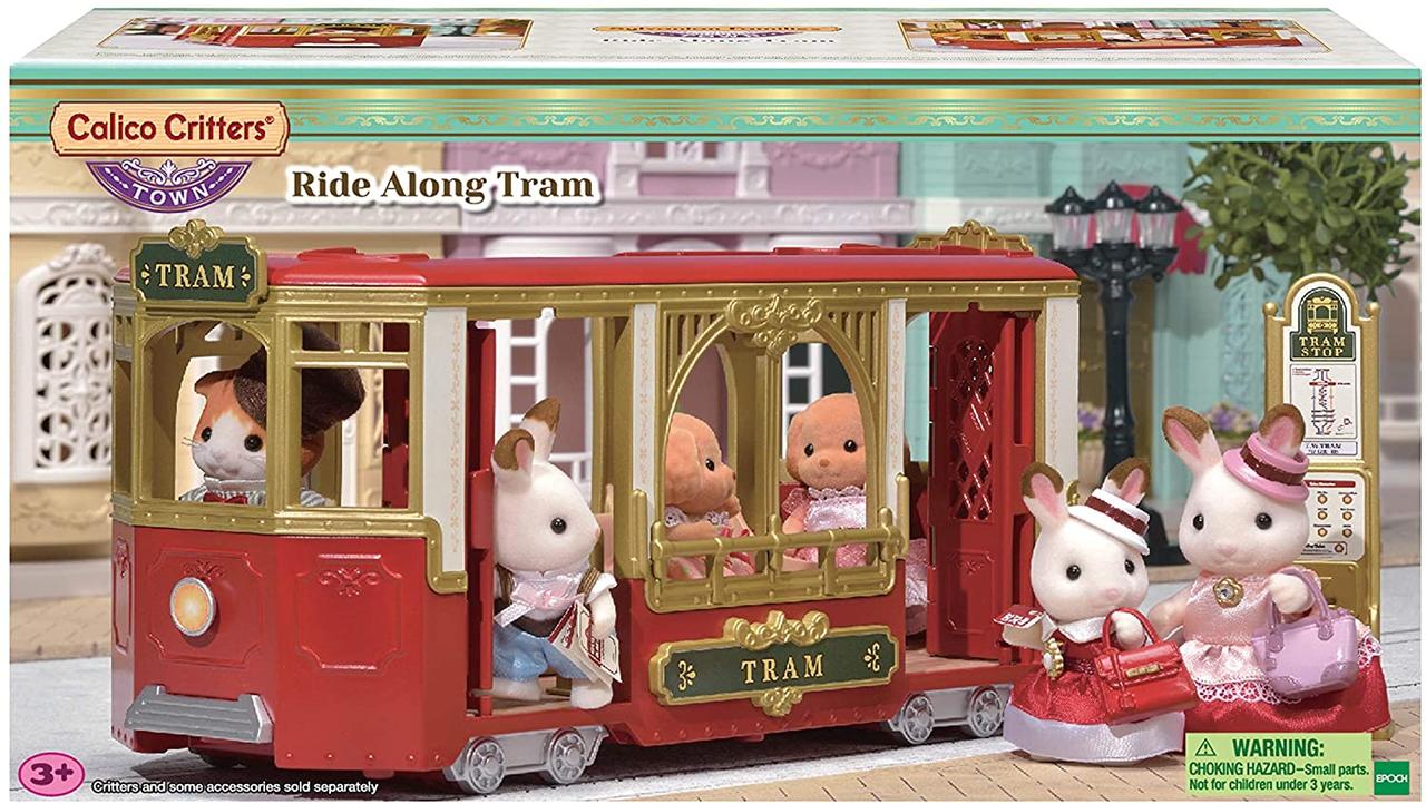 Сильваниан фэмилис червоно-золотий трамвай Calico Critters Sylvanian Families