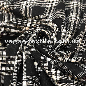Сорочкова тканина байка Чорна з білим карта 5 см Туреччина