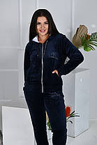 Спортивний костюм жіночий велюровий на змійці БАТАЛ, фото 2