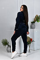 Спортивний костюм жіночий велюровий на змійці БАТАЛ, фото 3