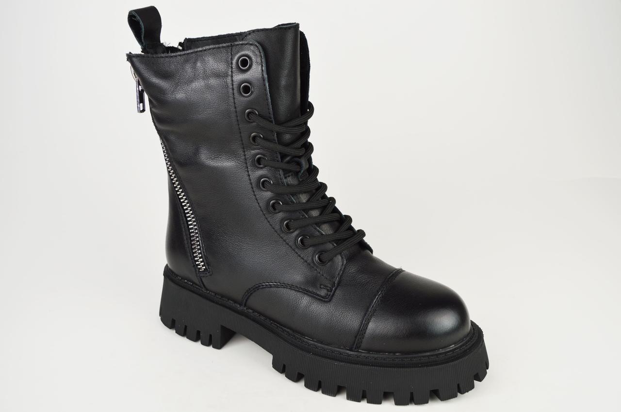 Черевики жіночі зимові Berkonty 96137 37 Чорна шкіра 36