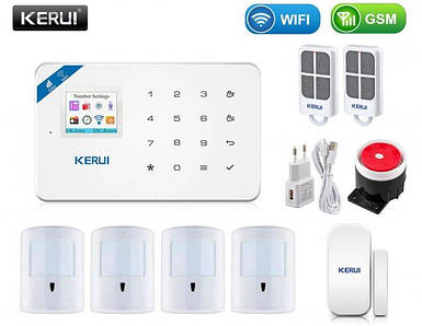 Комплект бездротової gsm WiFi сигналізації з імунітетом Pet для 3-кімнатної квартири Kerui W18
