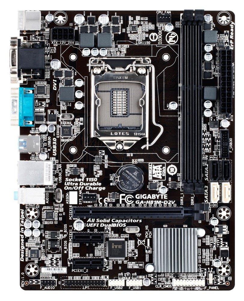НАДІЙНА ПЛАТА s1150 GIGABYTE GA-H81M-D2V на DDR3 / USB3.0 / SATA3 LGA 1150 з ГАРАНТІЄЮ