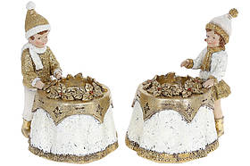 Свічник декоративний Хлопчик, Дівчинка для 1 свічки, 17см, (1шт)