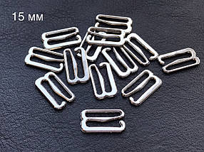 Гачок на бретелі 15 мм нікель (срібло) — 1000 шт.