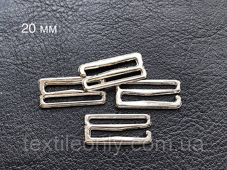Гачок на бретелі 20 мм нікель (срібло), фото 1