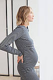 Сукня для вагітних і годуючих мам з секретом для годування сіро-синя смужка, 5139070-С, фото 4