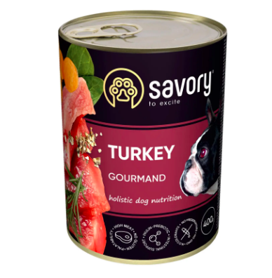 Savory вологий корм для собак 400 г (індичка)