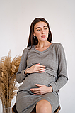 Зручна сукня для вагітних і годуючих мам бавовняна з секретом для годування оливкова, 4138646-О, фото 4