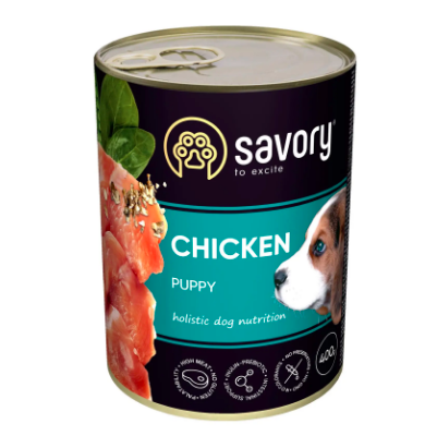 Savory вологий корм для цуценят 400 г  (курка)