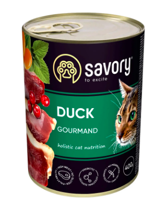 Savory вологий корм для кішок 400 г (качка)