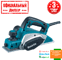 Електричний ручний рубанок (фуганок) MAKITA KP0800 :620 Вт, ширина 82мм, глибина 2.5мм, 2.6 кг (електрорубано)