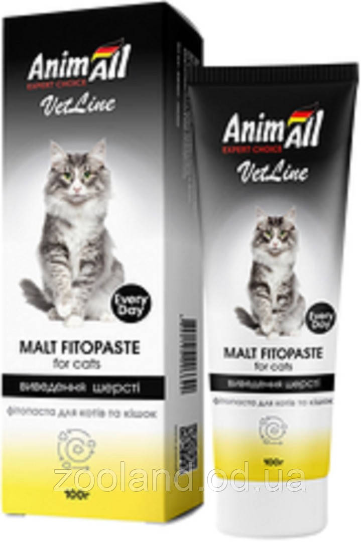 AnimAll VetLine Malt Fitopaste Фітопаста для виведення шерсті в котів, 100 г