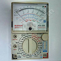 Мультиметр аналоговий SUNWA KS-350 (1000В, DC10A, 20МОм, hFE, тест батарей, Logic test, звукова продзвонювання)