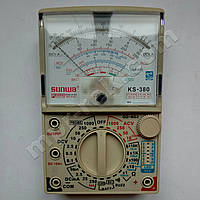 Мультиметр аналоговий SUNWA KS-380 (1000В, DC10A, 20МОм, hFE, тест батарей, звукова продзвонювання)