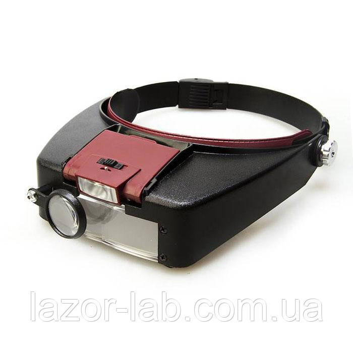 Бінокулярна налобні лупа Magnifier MG81007-А (1.5 х, 3.0 х 8.5 х, 10.0 х) з регульованою підсвічуванням
