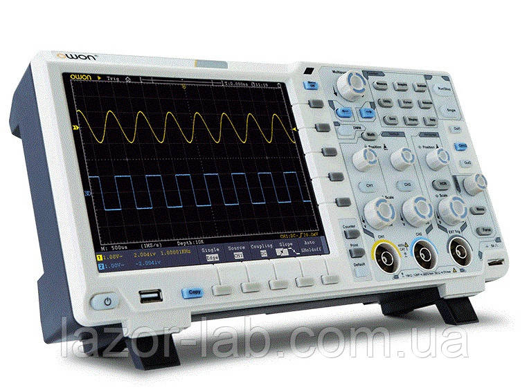 Осцилограф OWON xDS3202E (200 МГц, 2 каналу, 1 ГВ/с, пам'ять 40 Мб) дисплей сенсорний.