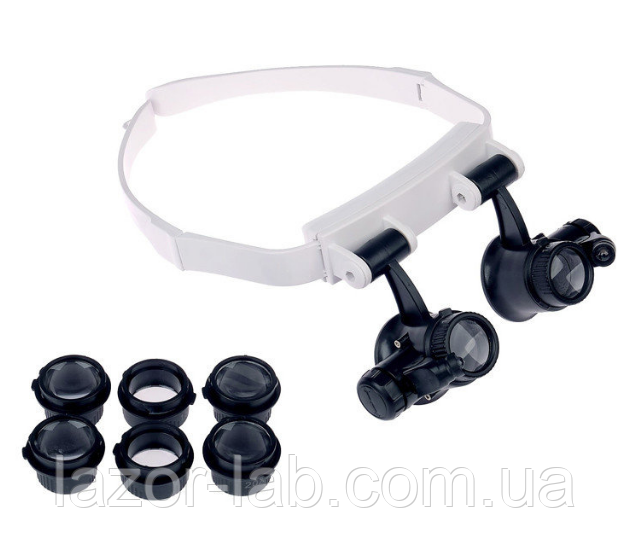 Бінокулярні лупа-окуляри зі світлодіодним підсвічуванням ТН-9202 Magnifier Китай (10x / 15x / 20x / 25x )